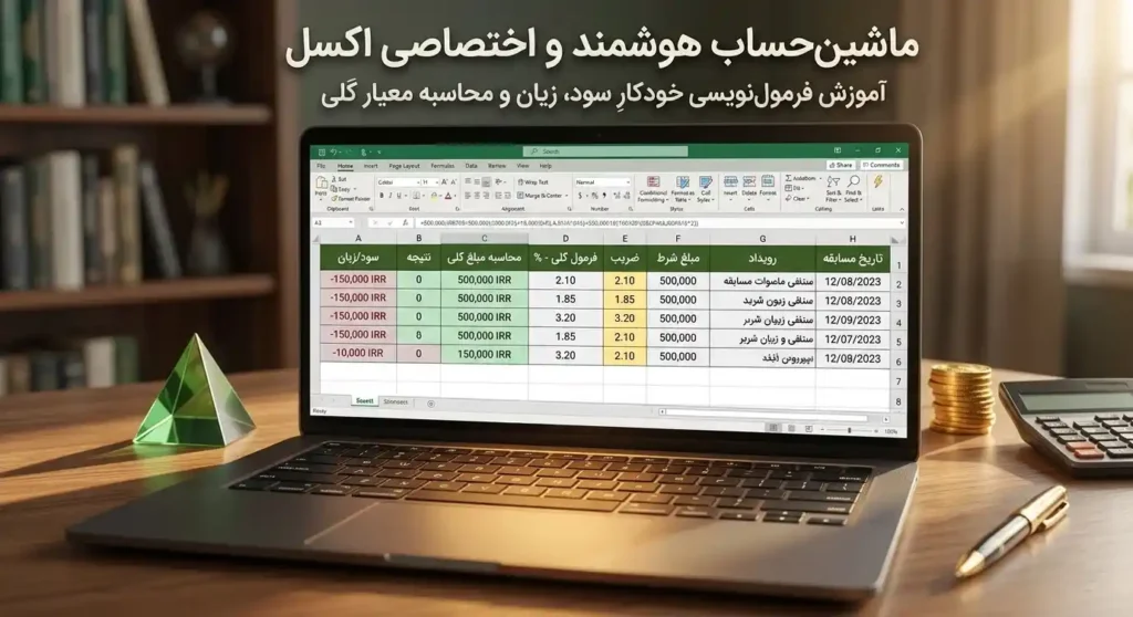فایل اکسل مدیریت سرمایه شرطبندی با فرمولهای محاسبه سود، زیان، بازگشت سرمایه و معیار کِلی برای تحلیل عملکرد شرطها