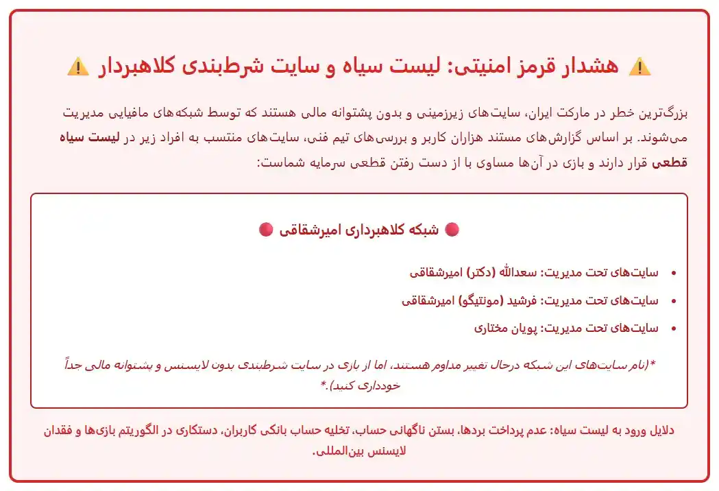 هشدار درباره سایت‌های شرط‌بندی نامعتبر و کلاهبردار